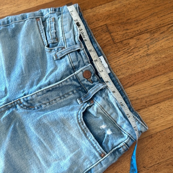 FRAYED High Rise Straight Light Blue Jeans Size 25 - Picture 7 of 11